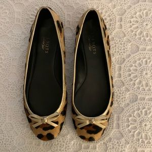 Talbots Leopard Print Calfhair Ballet Flats